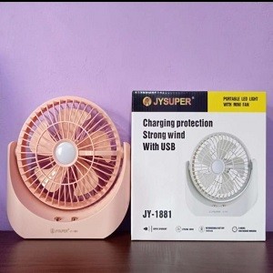 JYSUPER 1881 PORTABLE LED LIGHT WITH MINI TABLE FAN