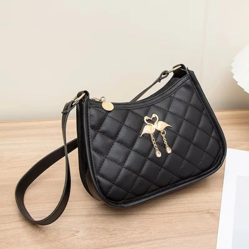 Lattice Bag Textured Charming PU Diamond Lattice Bag