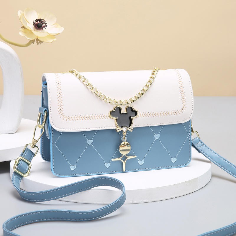 New Fashion Ladies Messenger Bag with Single Strap Genuine Leather Polyester Lining Niche Design Sense Winter Shoulder Bag