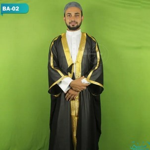 Black Color Comfortable Muslim Imam Dress ABA KABA Thobe for Men - Abakaba